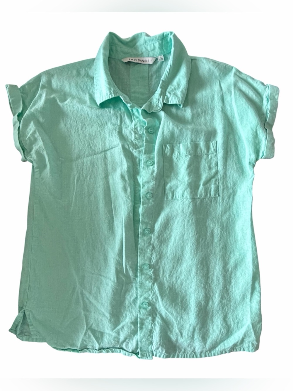 Emily Daniel’s Mint Green Short Sleeve Button-Up Shirt